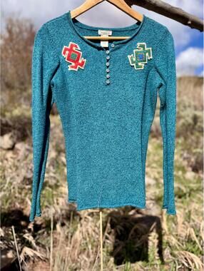 Upcycled Sundance Turquoise Knit Sweater (S)